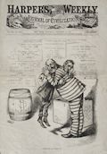 Willie We have Missed You William M. Tweed Boss Tweed Returned to Prison the Tammany Ringdom Original Wood Engraving designed by the American artist Thomas Nast Harper's Weekly