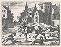 Despicit Haec Generosus An act of Kindness is nerver Wasted A Dog and her Puppies Original Engraving and Etching by the Flemish Artists Jacobus Neefs and Andries Pauwels designed by Abraham van Diepenbeeck Linguae Vitia et Remedia