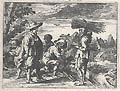 Scurrarum Est He is a Fool Woodcutters Gathering Branches from a Fallen Tree Original Engraving and Etching by the Flemish Artists Jacobus Neefs Andries Pauwels designed by Abraham van Diepenbeeck