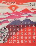 Calendar for January 1975 Wakasa Bay near Kyoto Original Hand Stenciled Dye Print Kataezome Katazome Calendar by the Japanese artist Takeshi Nishijima