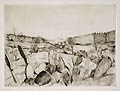 View in Palestine Original Drypoint Engraving by the German Israeli artist Jakob Nussbaum