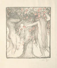 Frontispiece Adam and Eve in the Garden of Eden Original lithograph by Abel Pann