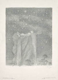 Look now toward heaven and tell the stars. Original lithograph by Abel Pann.