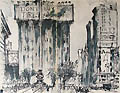 The Modern American City Original Drawing by the American artist Joseph Pennell