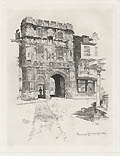 Gateway Canterbury Cathedral Original Etching by the American artist Joseph Pennell