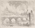 St. Paul's from the Adelphi Original Lithograph by the American artist Joseph Pennell