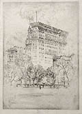 Union Square and Bank of Metropolis by Joseph Pennell