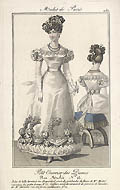 Petit Courrier des Dames or The Petite Lady's Courier - Robe de Tulle Terminee Original Engraving