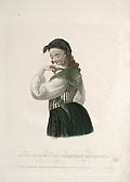 Rich Country Girl from the Spanish Pyrenees Original Lithograph by Charles Philipon