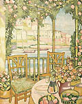 View from the Balcony Untitled Composition Original Lithograph by the American artist Lloyd Van Pitterson