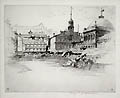 Faneuil Hall and Quincy MarketOriginal Etching by the American artist George Taylor Plowman
