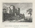 Beeston Castle Cheshire Original Engraving by the British artist Benjamin Pouncy