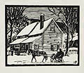 Winter in New England Original Woodcut by Herbert Pullinger