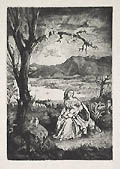 Tegernseer Madonna Original Etching and Engraving by Anton Rausch