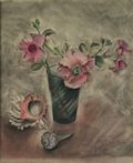 Still Life With Shells Original Watercolor and Pastel by the American artist Edloe Risling