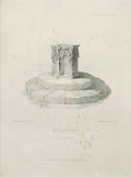 Heckington Lincolnshire Ancient Baptismal Fonts Original Engraving by the British artists Robert Roberts and Francis Simpson
