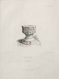 Weston Lincolnshire A Series of Ancient Baptismal Fonts Original Engraving by the British artists Robert Roberts and Francis Simpson