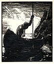 Patiently Waiting Original Woodcut by Robert Robinson