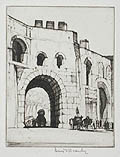 Porta Pinciana Rome Original Etching and Drypoint by Louis Rosenberg