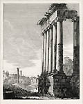 Avanzi del Tempio della Concordia Original Etching and Engraving by Luigi Rossini