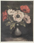 Fleurs Flowers Still Life Original Lithograph by the French artist Emile Roustan