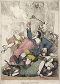 Deadly Lively Original Etching by the British satirical artist Thomas Rowlandson