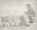 Preaching to Some Purpose Original Etching by the British satirical artists Thomas Rowlandson and George Moutard Woodward