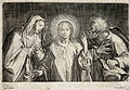 The Annunciation Original Engraving by Jan Sadeler designed by Pieter de Witte