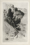 Queenston Heights Canada Side Original Etching by Amos Sangster