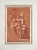 Virgin and Child and St. Anne In His Majesty's Collection Original Stipple Engraving by the British artist Luigi Schiavonetti designed by Annibale Carracci published by John Chamberlaine for the Original Designs of the Most Celebrated Masters of the Bolognese Roman Florentine and Venetian Schools