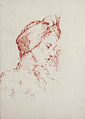 Portrait of a Woman Original Pen and Ink Drawing by the Canadian artist Carl Schlichter also known as Carl Clemens Schlichter