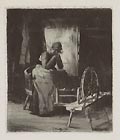 Volendamer Frau Holland Original etching by the Austrian artist Ferdinand Schmutzer