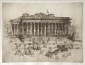 La Bourse Paris Original Etching by Anton Schutz