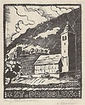 St. Prokolus St. Proculus Original Woodcut by the Austrian artist Alois Konrad Schwarzler also listed as Alois Schwarzler