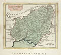Map of Caermarthen Shire by the British Cartagropher John Seller
