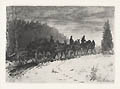 Union Soldiers on Horseback Original Etching by the American artist William Henry Shelton