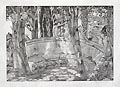 Park Bench Original Linocut by the Danish artist Kay Simmelhag