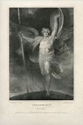 Paradise Lost Satan Alarmed Poetical Works of John Milton Original Stipple Engraving by the British artist Jean Pierre Simon also known as John Peter Simon designed by Richard Westall for the Poetical Works of John Milton