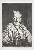 Portrait of An Old Lady Original Etching and Drypoint by the British artist Joseph Simpson