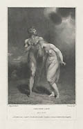Paradise Lost Adam and Eve Banished from Paradise Original Stipple Engraving by the British artist Benjamin Smith  designed by Richard Westall for John Boydell's set The Poetical Works of John Milton
