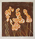 Floral Dance Original Linocut by the Canadian artist Anne Smith Hook