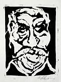 Head Study Original Woodcut by Bernard Solomon