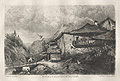 Forges d'Allevar en Dauphine Original Etching by the French artist Joseph Soumy also listed as Joseph Paul Marius Soumy
