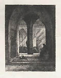 In the Church Original Etching by Franz Stegmann