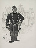 La Securite des Rues The Street Security Original Lithograph by the French artist Theophile Steinlen also listed as Theophile Alexandre Steinlen