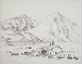 Rocky Mountain Foothills Original Drawing by the Canadian Artist Peter Stoyan also known as Peter Stoyanoff