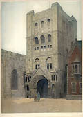 Norman Gateway Bury St. Edmunds Original Etching and Aquatint Printed in Colour by the British artist Dorothy Sweet