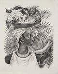 Delphina Original Lithograph by the American artist Agnes Tait also listed as Agnes Gabrielle Tait