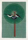 Sparrow Inn Original Woodcut by Shiro Takagi