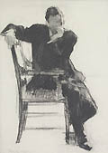 Figure Study Original Charcoal Drawing by the American artist Frank Walter Tayler also listed as Frank Tayler